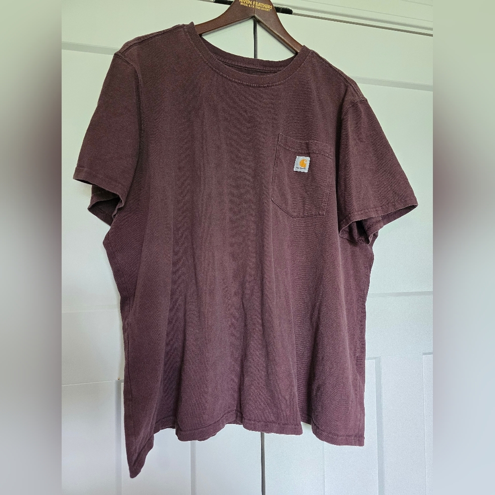 Carhartto Ladies' WK88 Pocket T-Shirt Burgundy